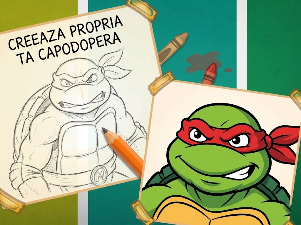 Coloreaza Testoasele Ninja